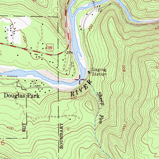 Topographic Map of Sheep Pen Creek, CA