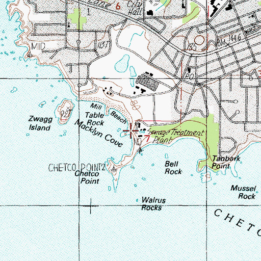 Topographic Map of Brookings Wastewater Treatment Plant, OR