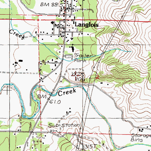 Topographic Map of Langlois Water District, OR
