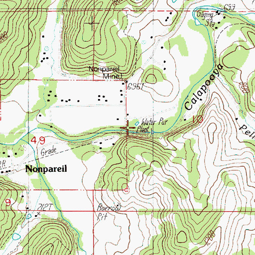 Topographic Map of Sutherlin Nonpareil Water Treatment Plant, OR