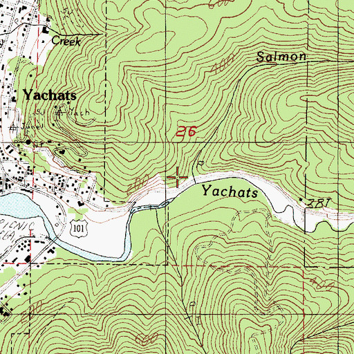 Topographic Map of Yachats Water Treatment Plant, OR
