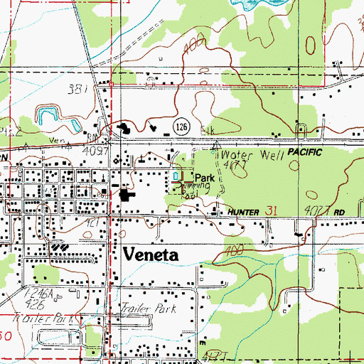 Topographic Map of Veneta Water Treatment, OR