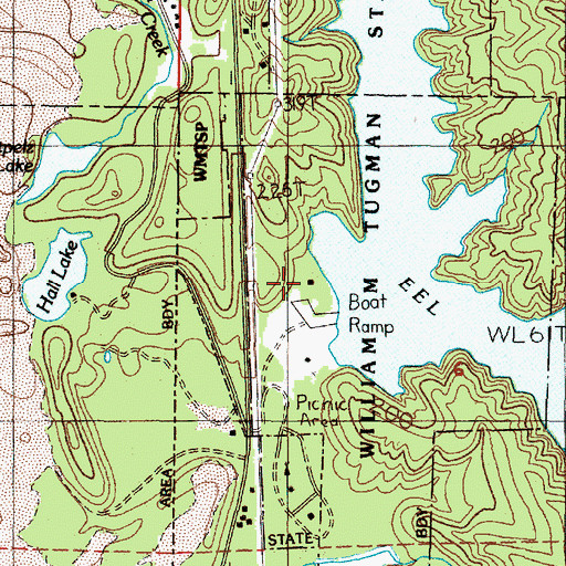Topographic Map of Lakeside Water District / Tugman State Park Water Treatment, OR