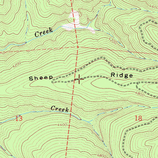 Topographic Map of Sheep Ridge, CA