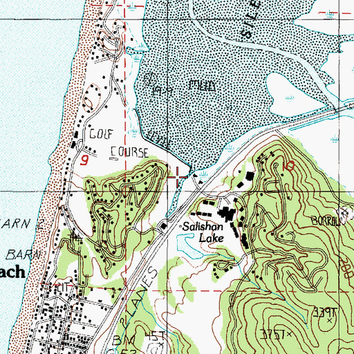 Topographic Map of Salishan Sanitary District Sewage Treatment Plant, OR
