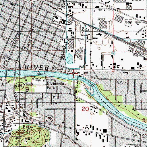 Topographic Map of Grants Pass Water Treatment Plant, OR