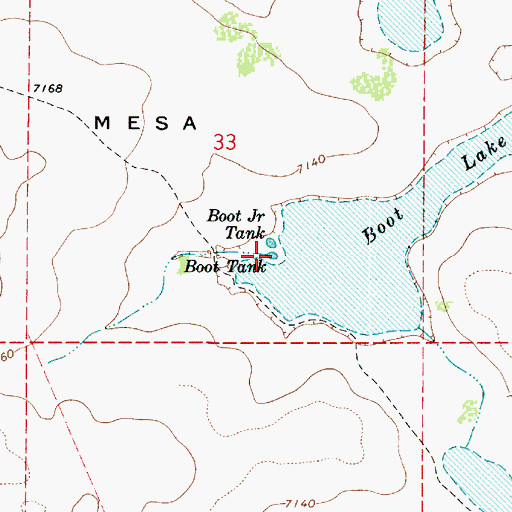 Topographic Map of Boot Tank, AZ