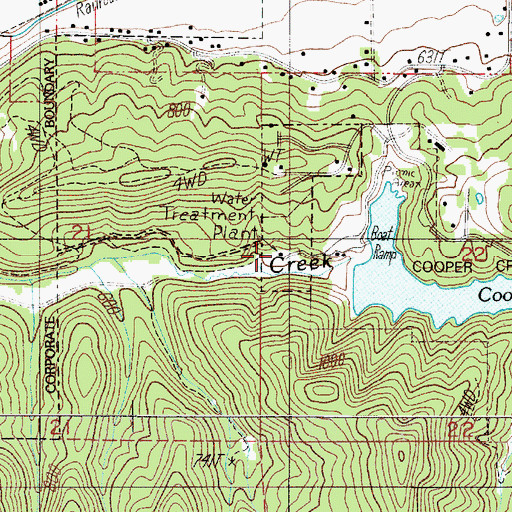 Topographic Map of Sutherlin Cooper Creek Water Treatment Plant, OR