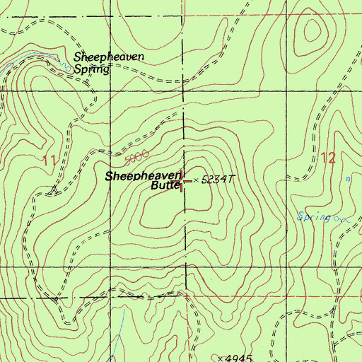 Topographic Map of Sheepheaven Butte, CA