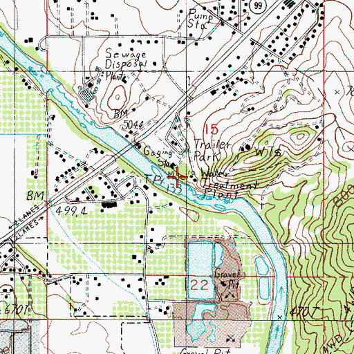 Topographic Map of Roberts Creek Water District, OR