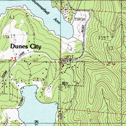 Topographic Map of Alderwood Water Development Company, OR
