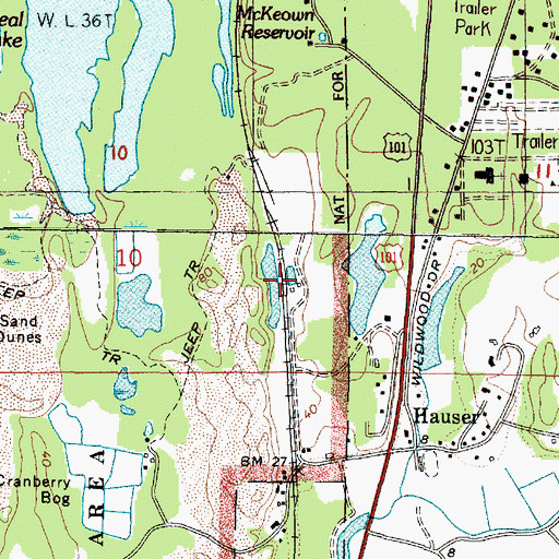 Topographic Map of Reedsport Water Treatment Plant, OR