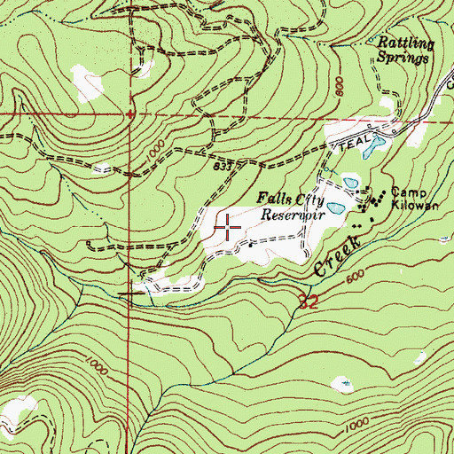 Topographic Map of Falls City Water Treatment Plant, OR