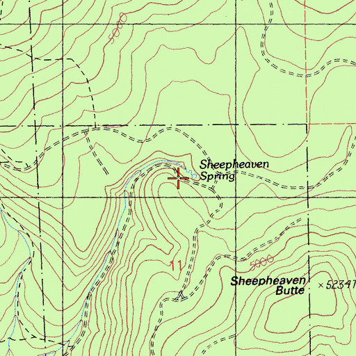Topographic Map of Sheepheaven Spring, CA