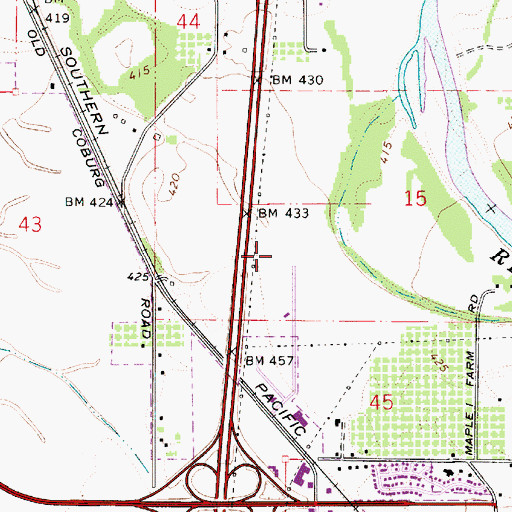 Topographic Map of Springfield Utility Board Wellfield, OR