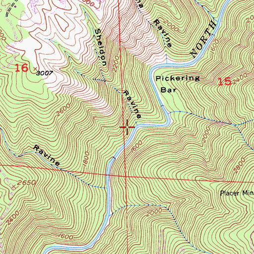 Topographic Map of Sheldon Ravine, CA