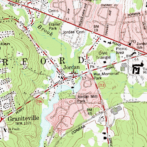 Topographic Map of Waterford Ambulance Association, CT