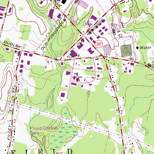 Topographic Map of Bloomfield Volunteer Ambulance Service, CT