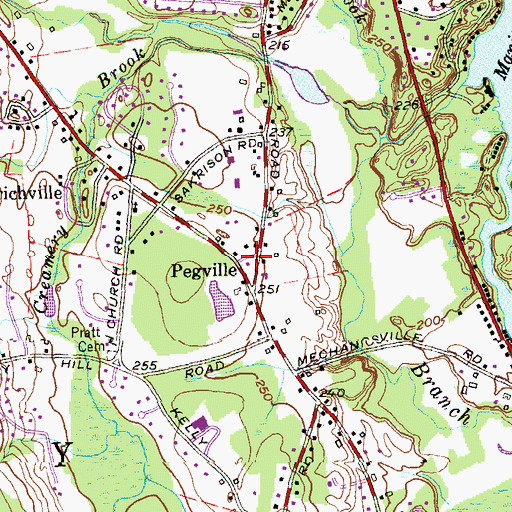Topographic Map of Granby Ambulance Association, CT