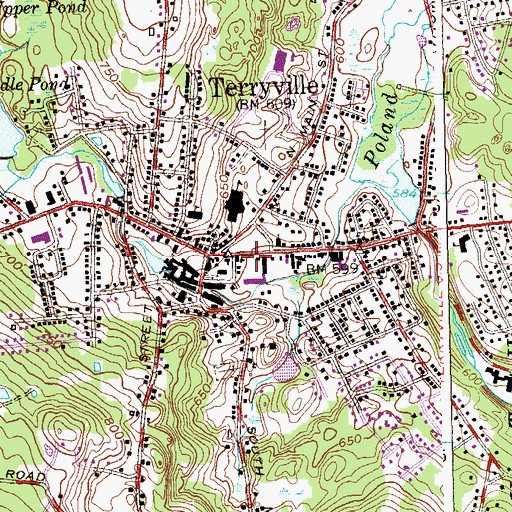 Topographic Map of Plymouth Volunteer Ambulance Corps, CT
