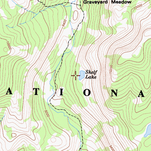 Topographic Map of Shelf Lake, CA