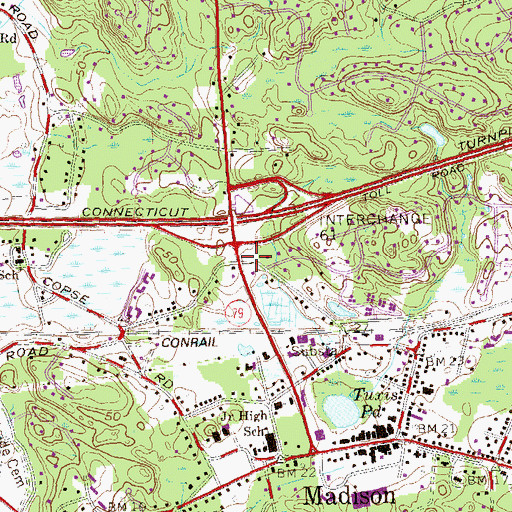 Topographic Map of Madison Ambulance Association, CT