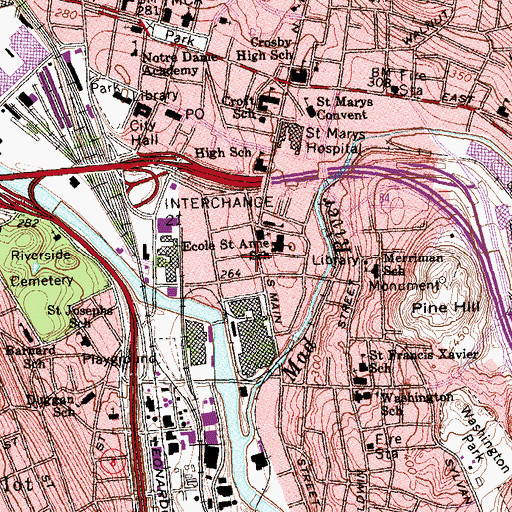 Topographic Map of Campion Ambulance Service, CT