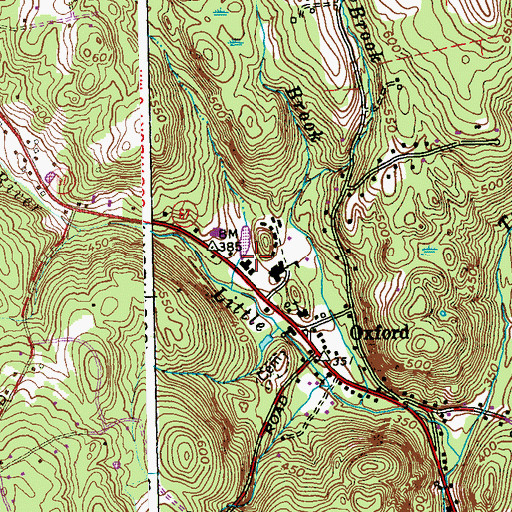 Topographic Map of Oxford Ambulance Association, CT