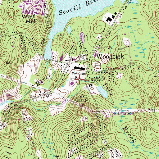 Topographic Map of Wolcott Volunteer Ambulance Association, CT