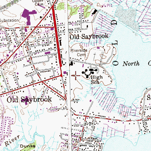 Topographic Map of Old Saybrook Ambulance Association, CT