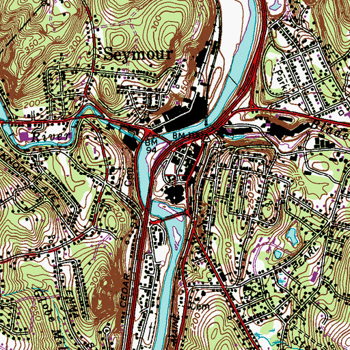 Topographic Map of Seymour Volunteer Ambulance Association, CT