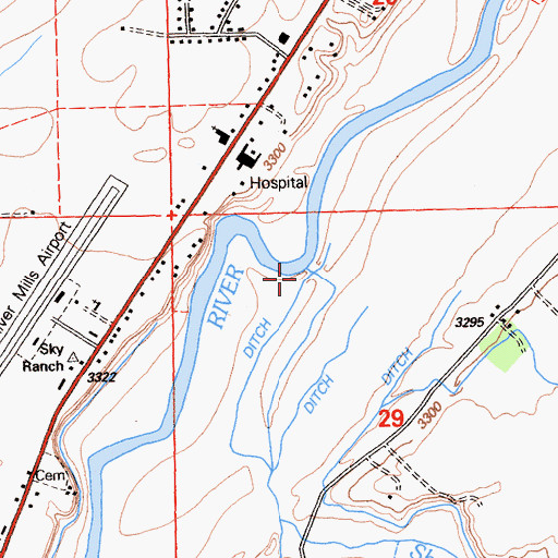Topographic Map of Shelly Creek, CA