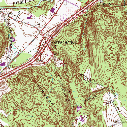 Topographic Map of Southbury Ambulance Association, CT