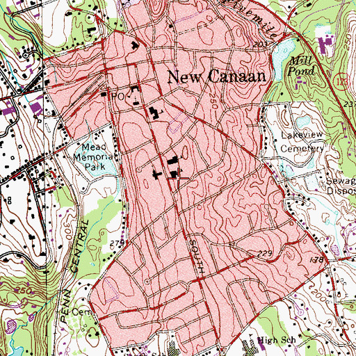 Topographic Map of New Canaan Volunteer Ambulance Corps, CT