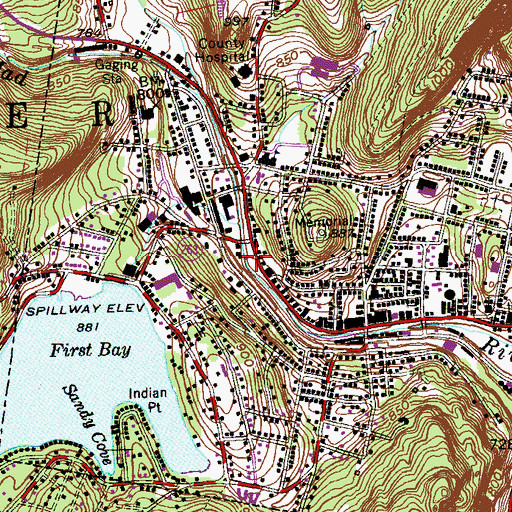 Topographic Map of Winsted Area Ambulance Association, CT