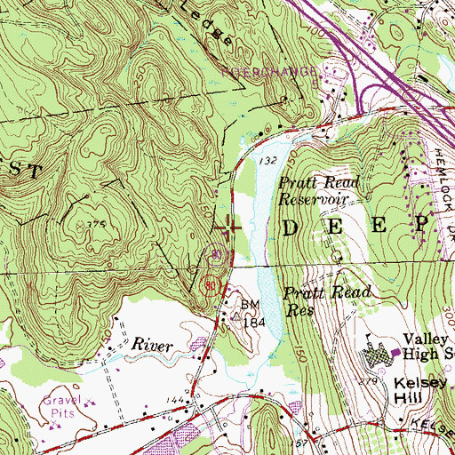 Topographic Map of Deep River Ambulance Association, CT