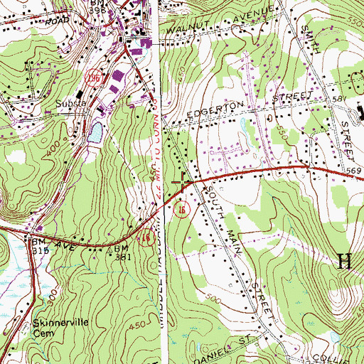Topographic Map of East Hampton Ambulance Association, CT