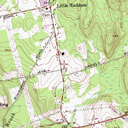 Topographic Map of East Haddam Ambulance Association, CT