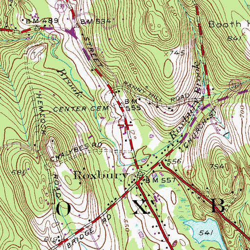 Topographic Map of Roxbury Ambulance Association, CT