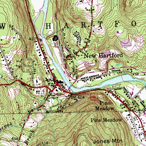 Topographic Map of New Hartford Volunteer Ambulance Service, CT