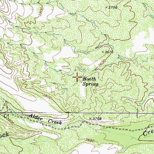 Topographic Map of Booth Spring, AZ