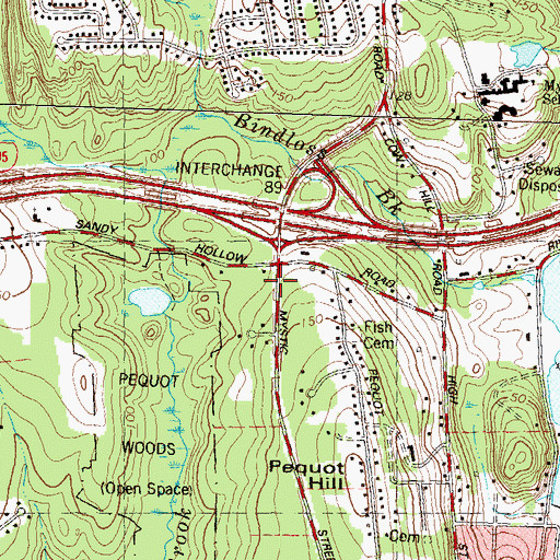 Topographic Map of Mystic River Ambulance Association, CT