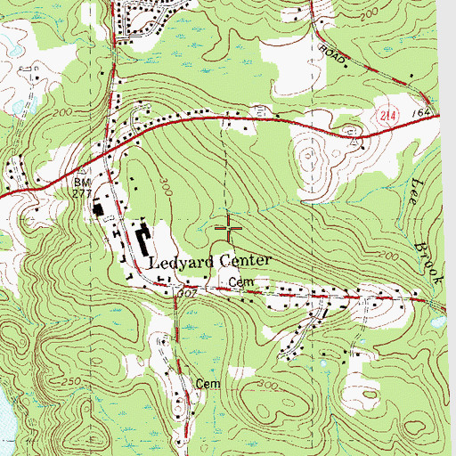Topographic Map of Ledyard Volunteer Emergency Services, CT