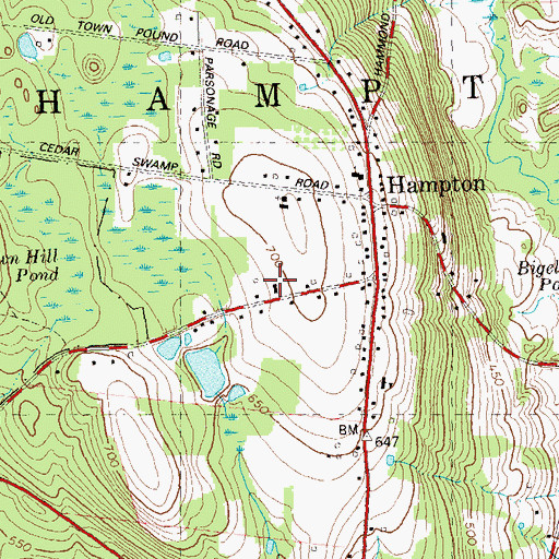 Topographic Map of Hampton Chaplin Ambulance Corporation, CT