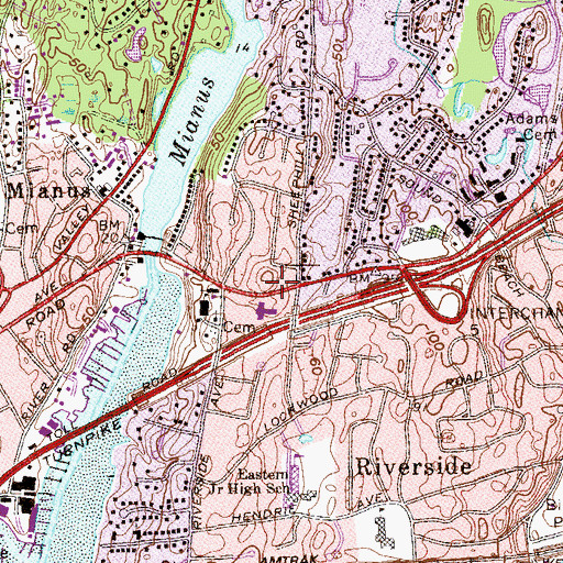 Topographic Map of Greenwich Emergency Medical Services, CT