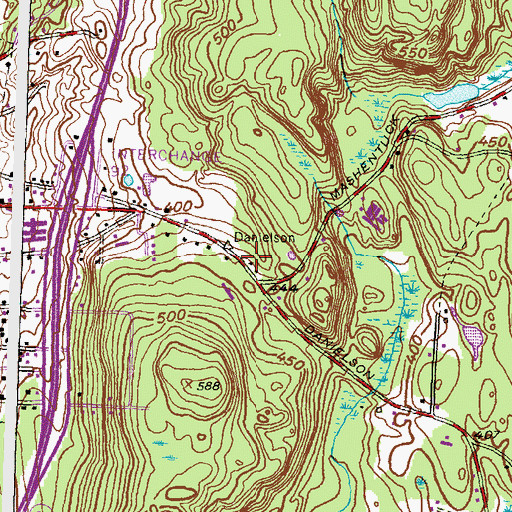 Topographic Map of Killingly - Brooklyn Ambulance Corps, CT
