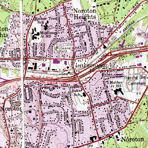 Topographic Map of Darien Emergency Medical Services Post 53, CT