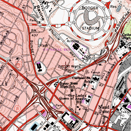 Topographic Map of Kaiser Permanente Hospital Mental Health Center, CA