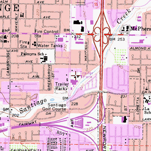 Topographic Map of Healthbridge Childrens Hospital, CA