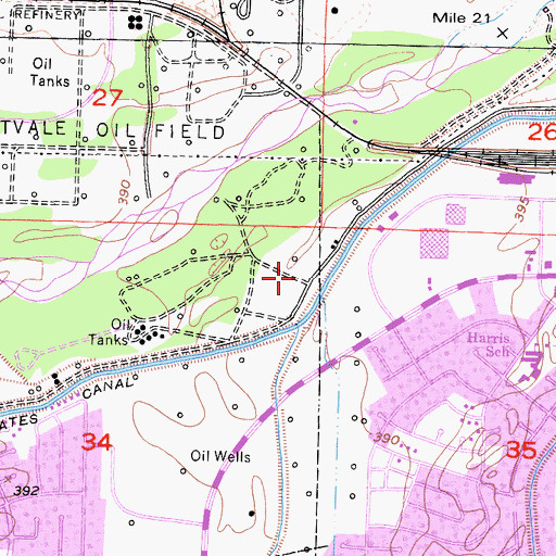 Topographic Map of HealthSouth Bakersfield Rehabilitation Hospital, CA